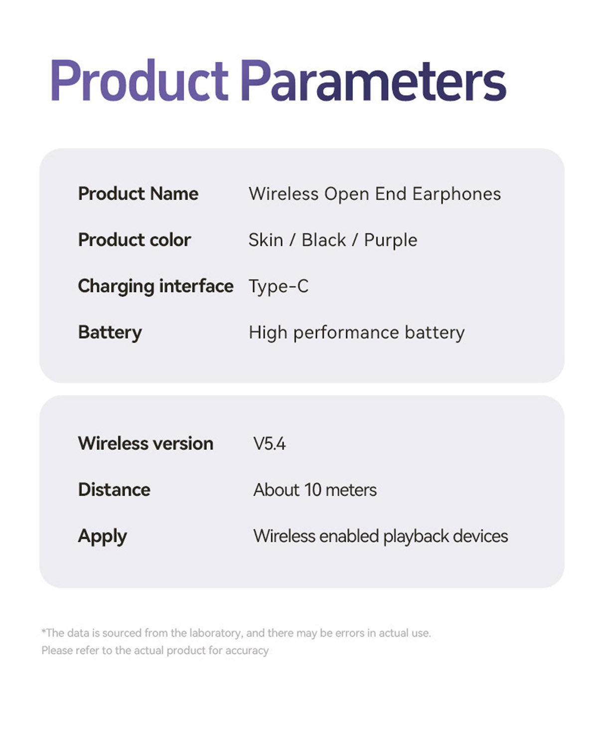 M108 Wireless Open End Earphones Bluetooth 5.4 Headphones Noise Cancelling Comfort Fit 72H Playtime Dolby Atmos Gaming