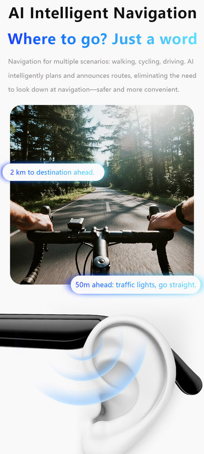 Ai106 Smart Glasses with Bluetooth and AI Translator Voice Control 6MP Camera WIFI Bluetooth Connectivity Touchscreen Real-time Translation