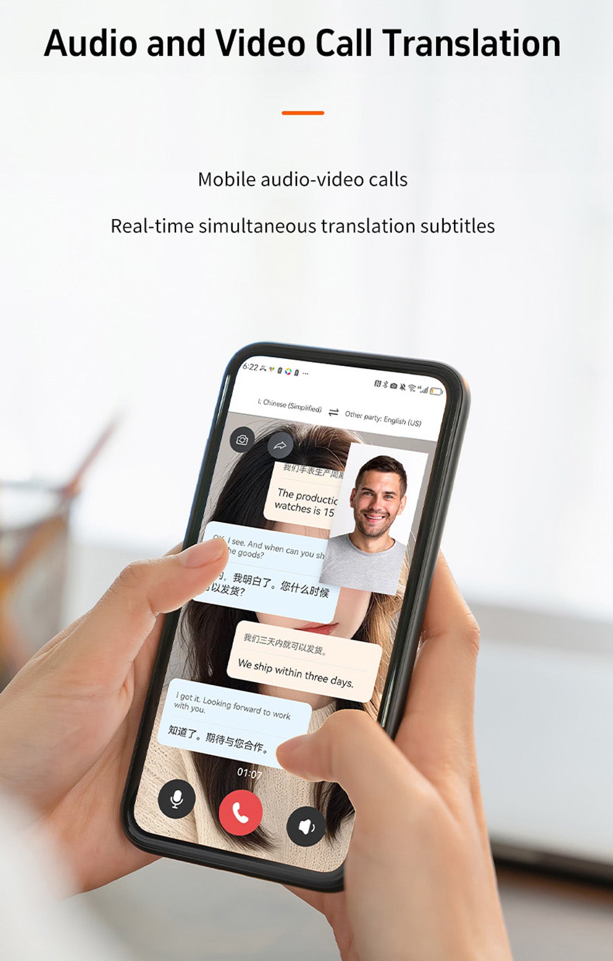 AI-102 Mobile Translation Assistant with Bluetooth 5.4, Real-time Translation, 6-Day Battery Life