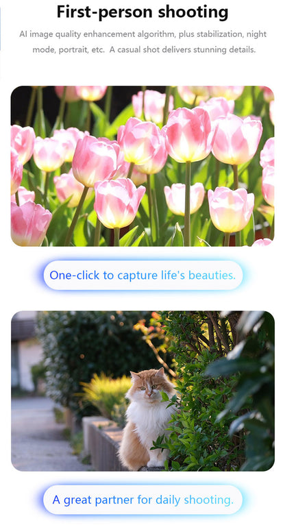 Ai106 Smart Glasses with Bluetooth and AI Translator Voice Control 6MP Camera WIFI Bluetooth Connectivity Touchscreen Real-time Translation